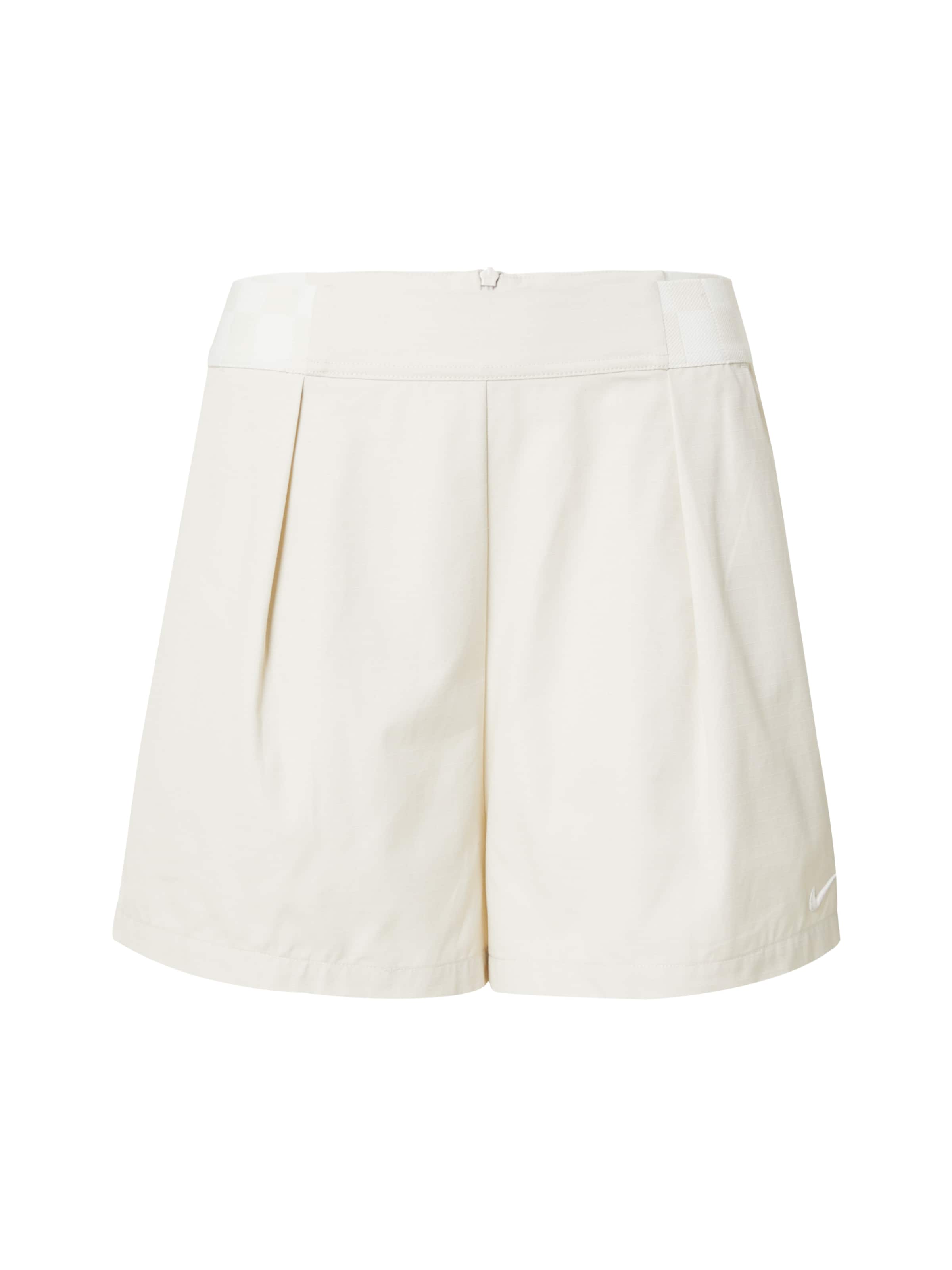 Nike Sportswear Regularen Hlače z naborki | bež barva: sprednja stran