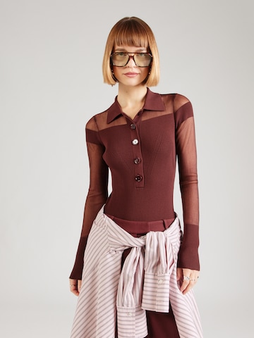 PATRIZIA PEPE - Body camiseta 'MAGLIA' en marrón: frente