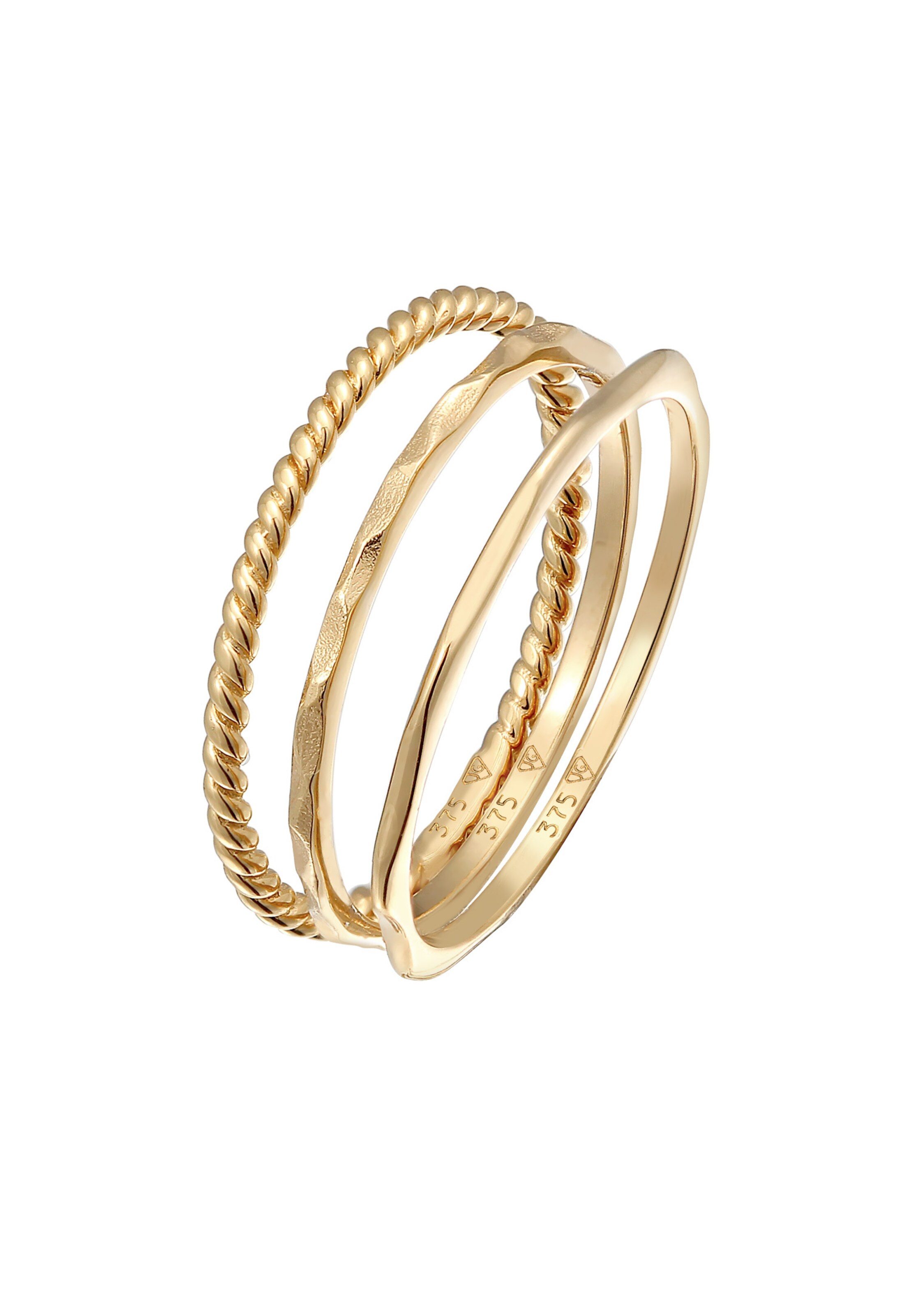 Bague 'Trio' ELLI PREMIUM en or : devant