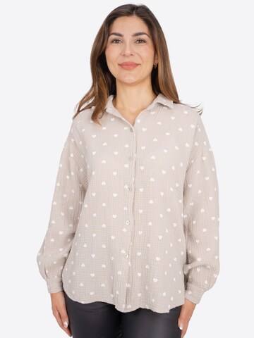 Chemisier 'Liya' Seasons of April en beige : devant