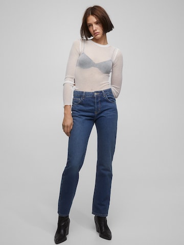 Regular Jeans de la Pull&Bear pe albastru: față