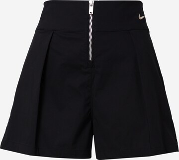 Nike Sportswear Regular Pleat-front trousers in Black: front