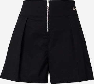 Nike Sportswear Regular Pleat-Front Pants in Black: front