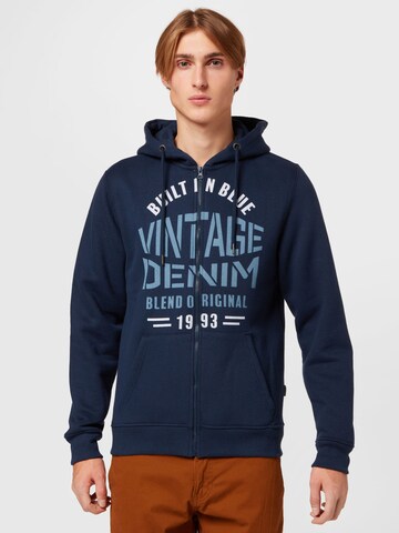 BLEND Zip-Up Hoodie in Blue: front