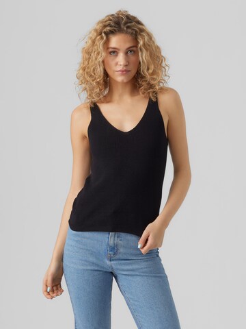 VERO MODA Gebreide top 'NEWLEX' in Zwart: voorkant