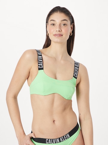 Bustier Hauts de bikini Calvin Klein Underwear en vert : devant