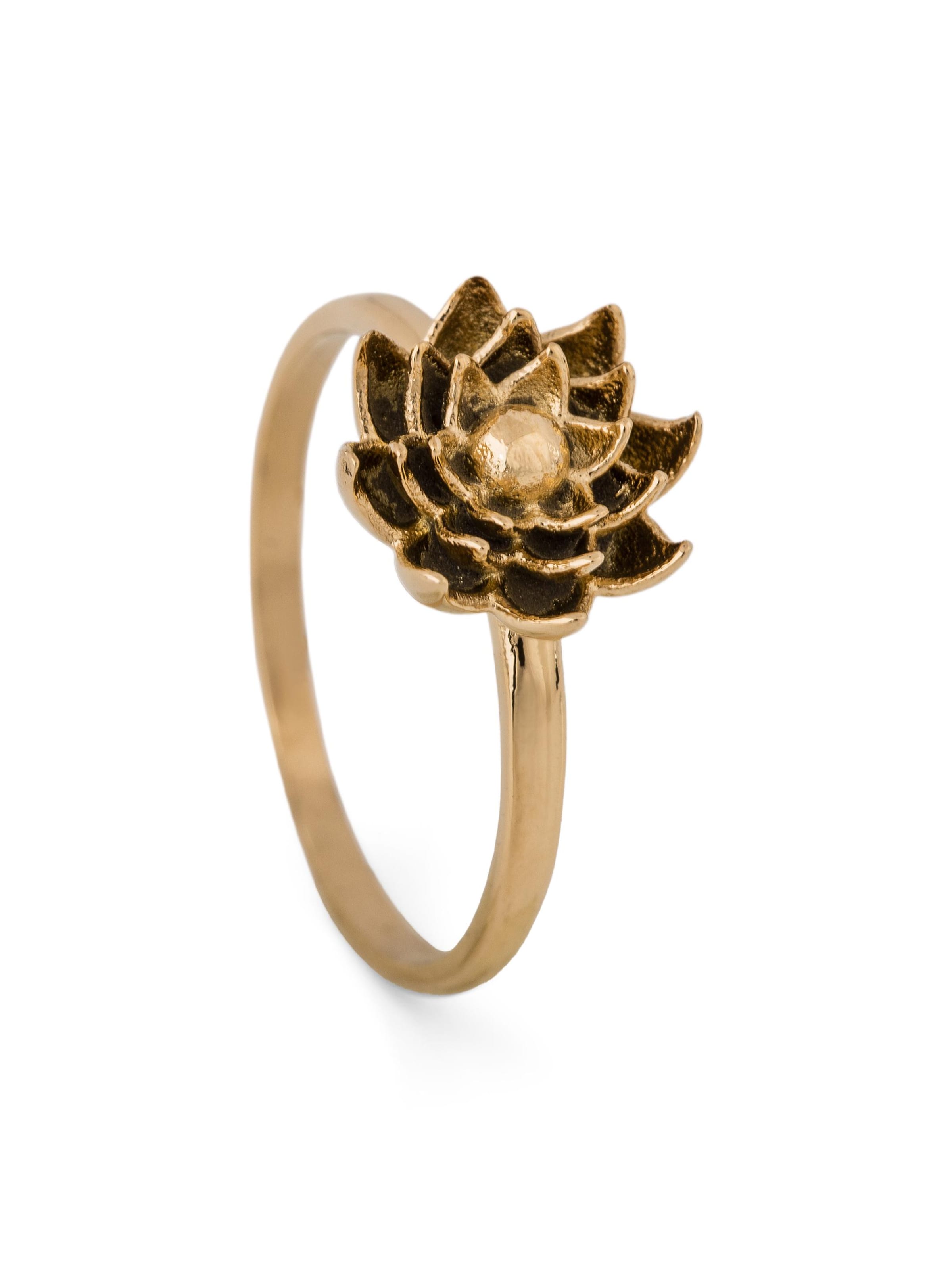Akitsune Ring 'Lotus' in Gold: front