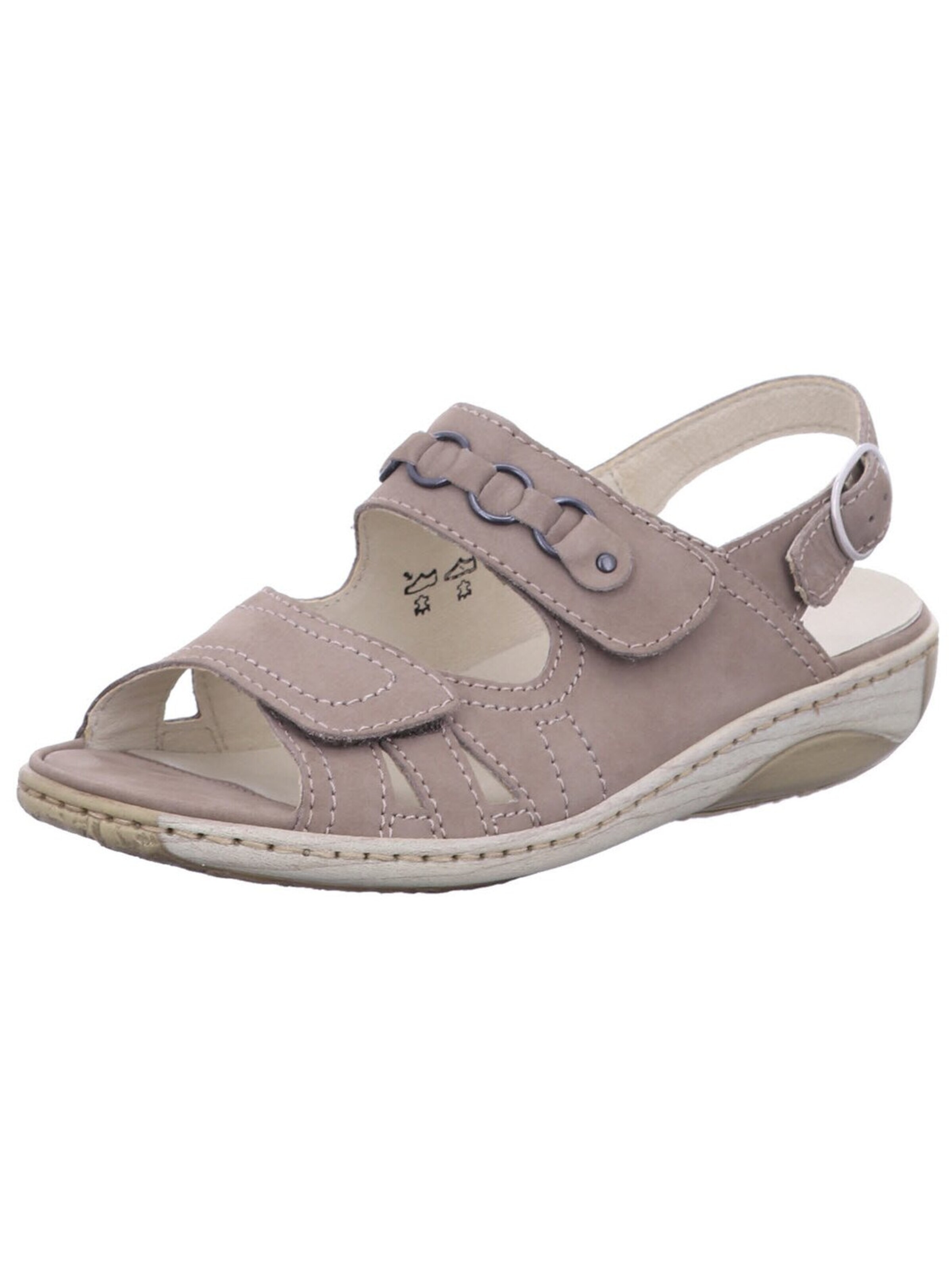 WALDLÄUFER Sandal 'Sandalette Damen 210004-191 060 Echtleder in beige' i grå: framsida