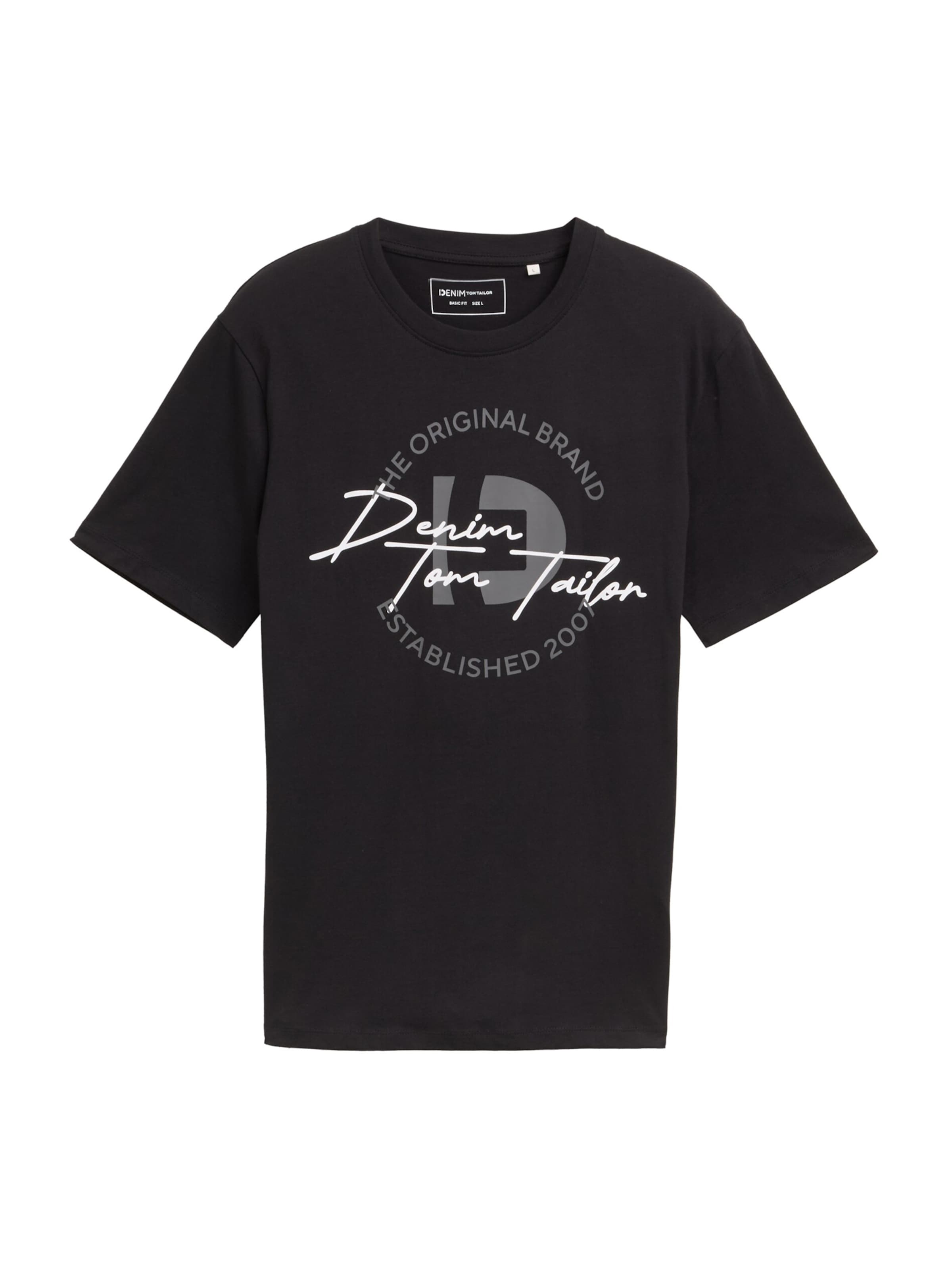 TOM TAILOR DENIM - Camiseta en negro: frente