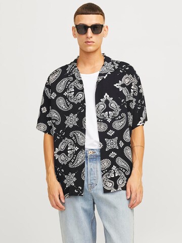 JACK & JONES Comfort Fit Hemd 'JJJEFF' in Schwarz: Vorderseite