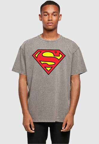 ABSOLUTE CULT Shirt 'DC Originals - Superman Shield' in Grijs: voorkant