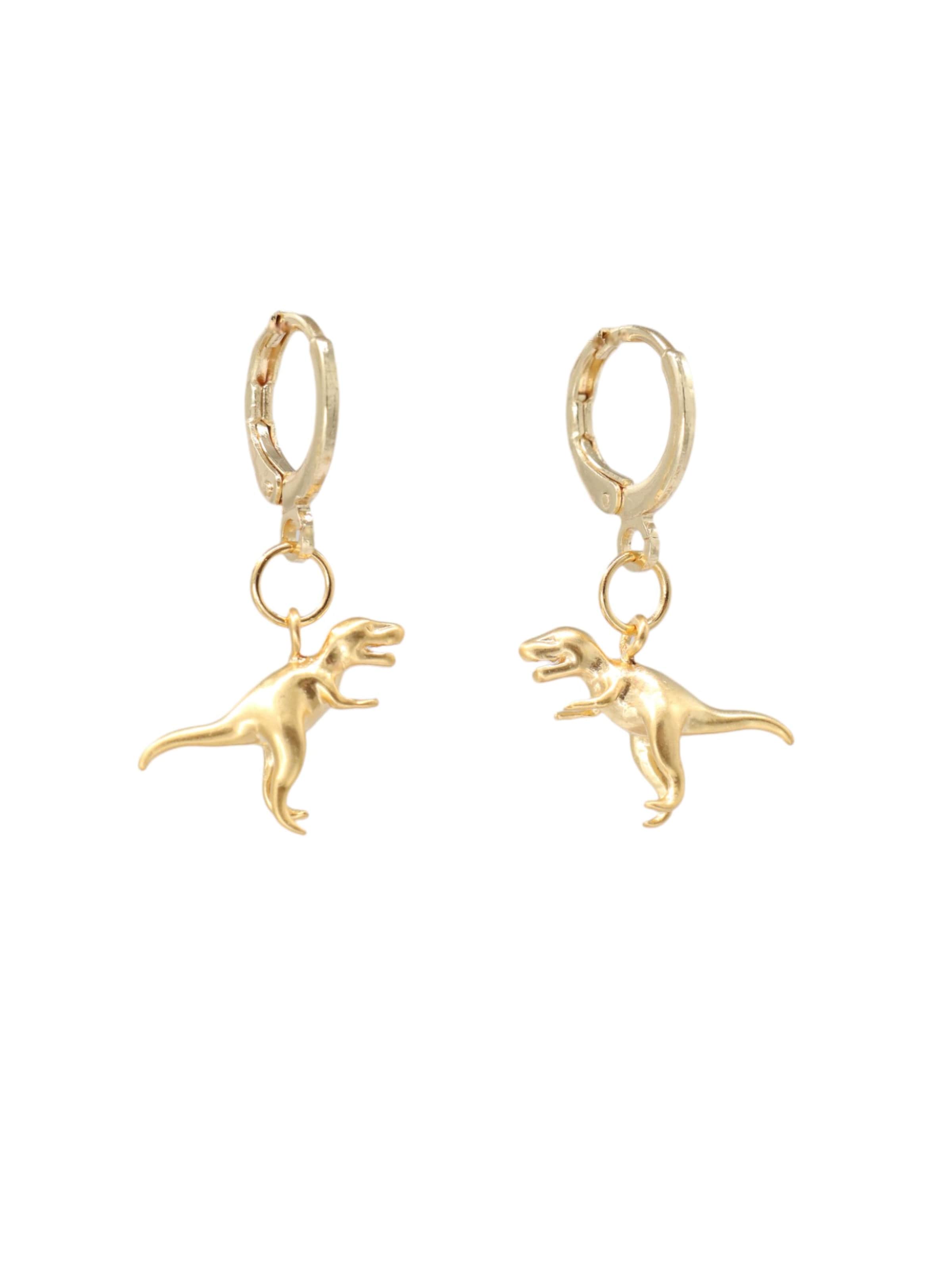 Fräulein Wunder Náušnice 'T-Rex' – zlatá: přední strana