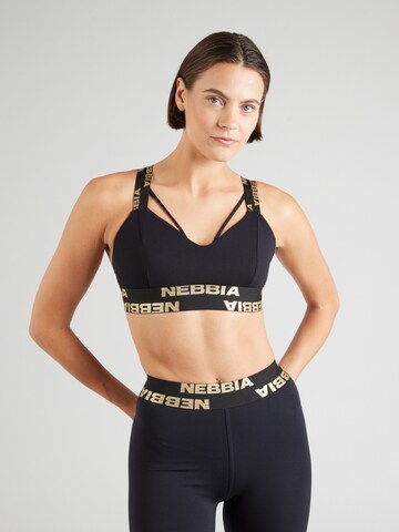 NEBBIA Bustier Sport-BH in Schwarz: Vorderseite