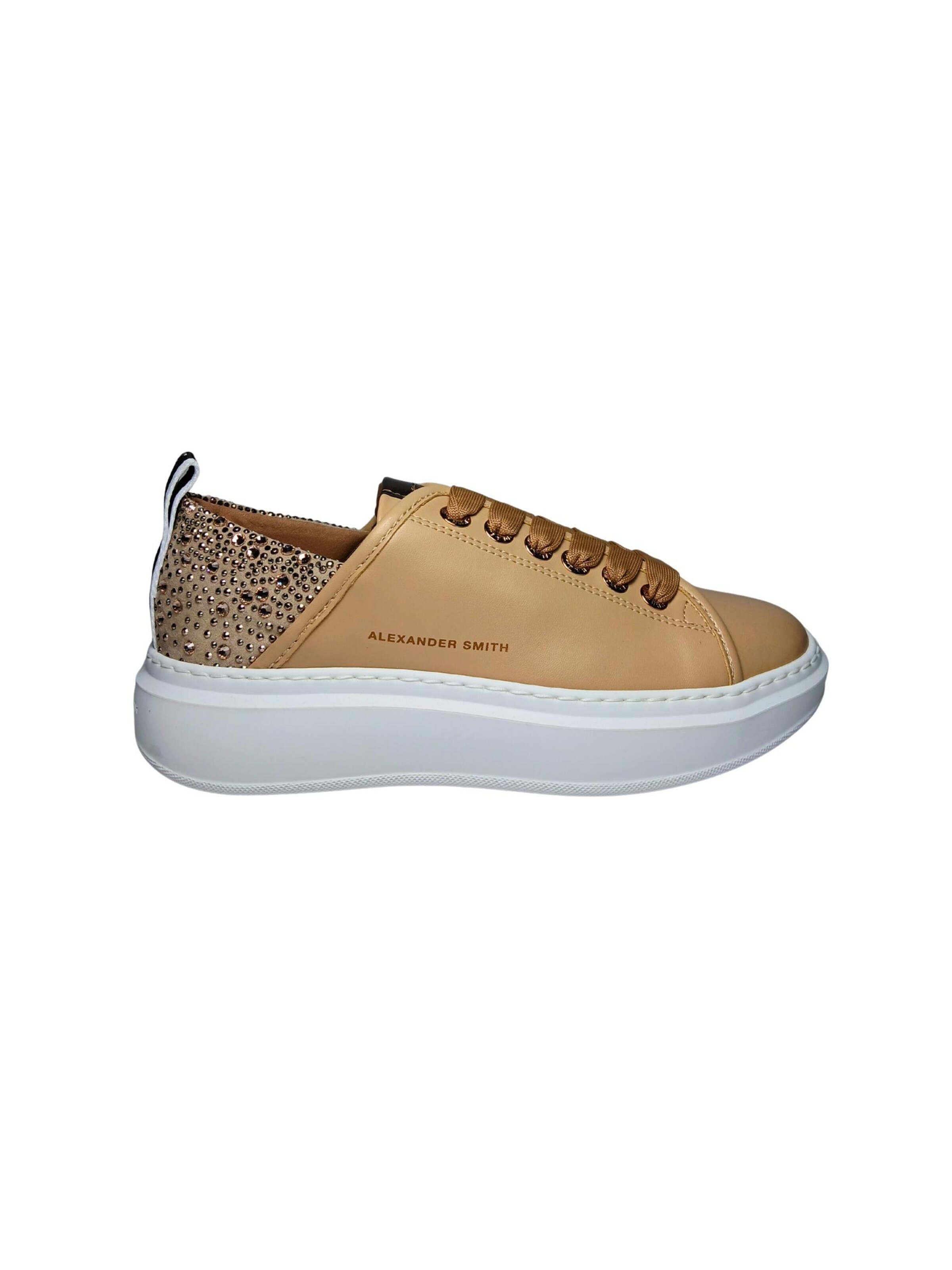 Sneaker bassa di Alexander Smith in beige: frontale
