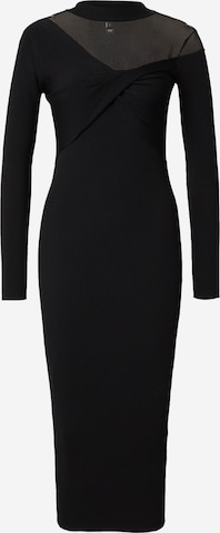 River Island Πλεκτό φόρεμα σε μαύρο: μπροστά