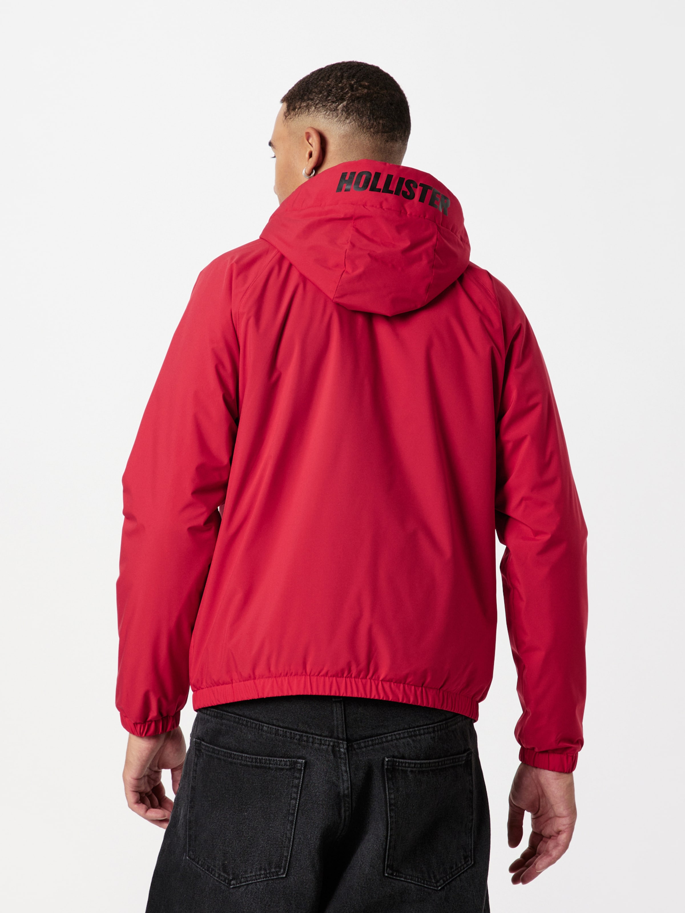 Hollister red windbreaker sale