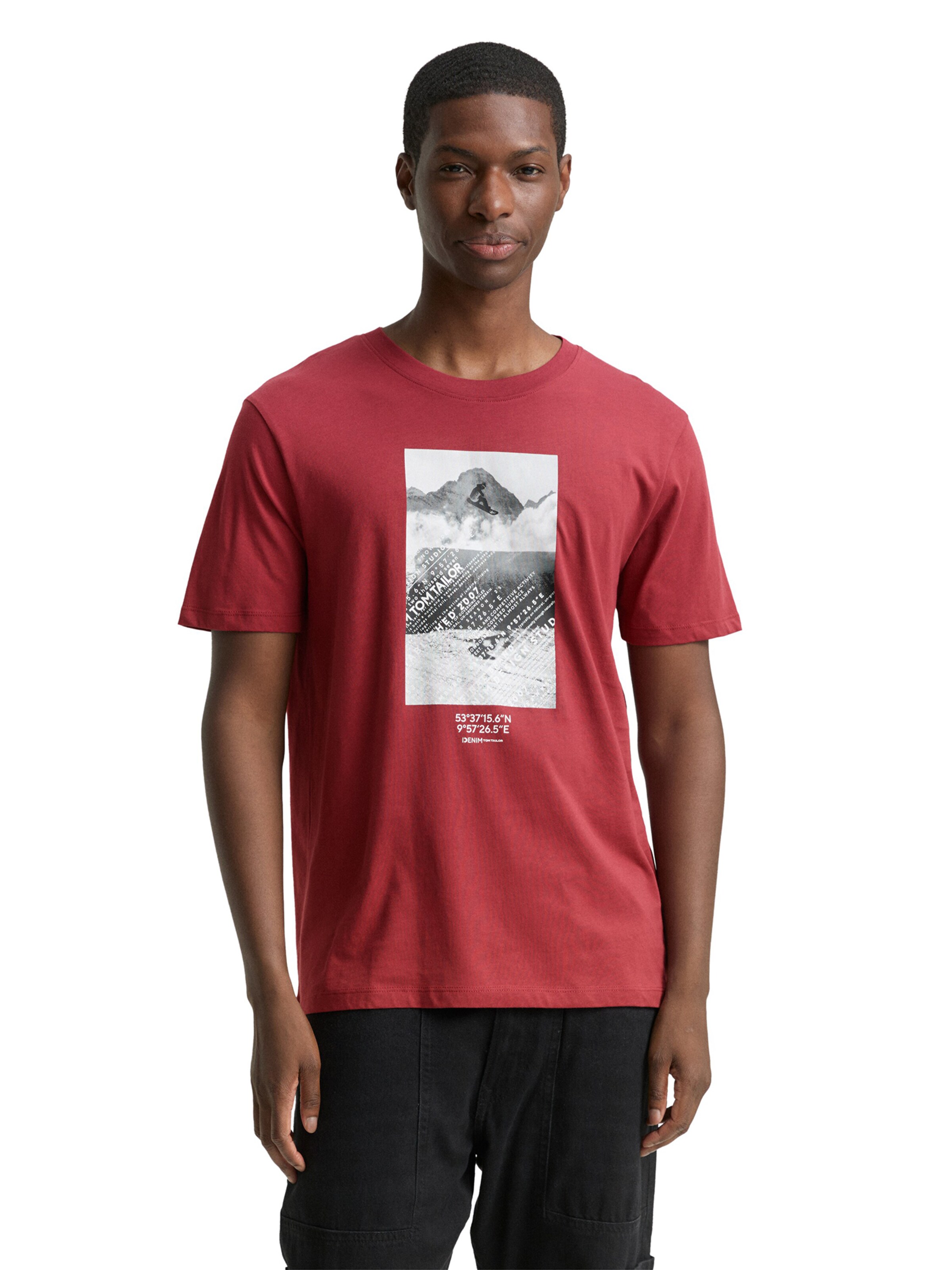 T-Shirt TOM TAILOR DENIM en rouge : devant