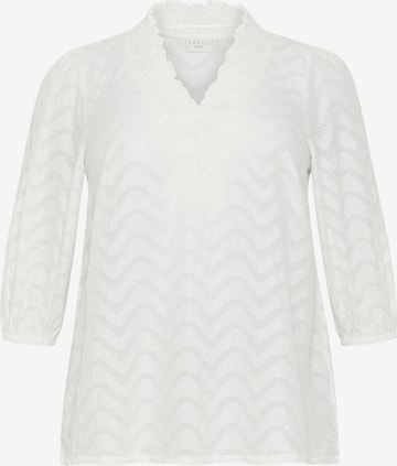 Chemisier 'Vitana' KAFFE CURVE en blanc : devant