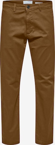 Pantalon chino 'SLHNew Miles' SELECTED en marron : devant
