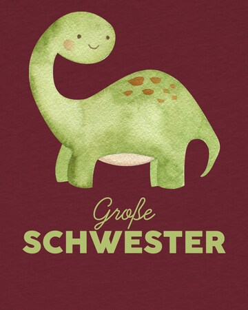 T-Shirt 'Dinosaurier 04 Große Schwester' watabout.kids en rouge