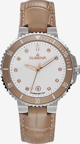 DUGENA Analog Watch in Brown: front