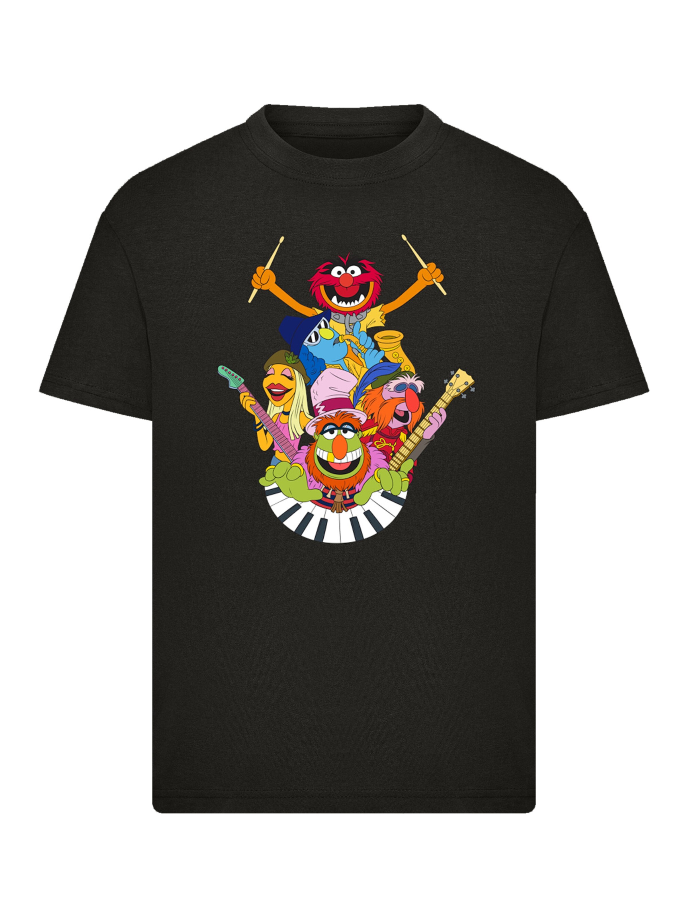 T-Shirt 'Disney Muppets Dr.Teeth And The Electric Mayhem' F4NT4STIC en noir : devant