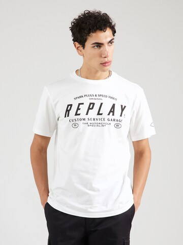 REPLAY Shirt in Wit: voorkant