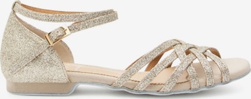 Dancing Queens Strap Sandals 'Joy Tanzschuhe Glitter Mikrofaser - Absatz 1.0 cm flat & Outdoor-Sohle' in Gold: front