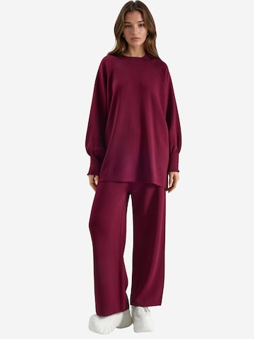 My fashion Hausanzug 'Strick-Koordinaten'‌‌‌ in Rot: Vorderseite