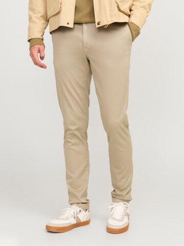 Coupe slim Pantalon chino 'JPSTMarco JJArthur' JACK & JONES en beige : devant