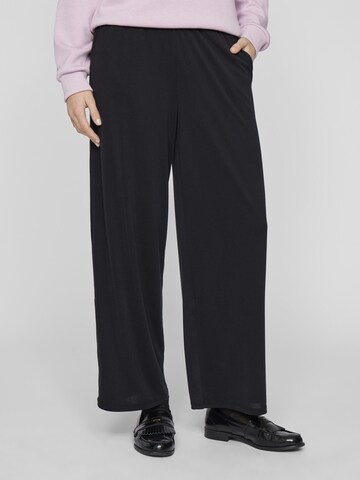 VILA Wide Leg Bukser i sort: forside