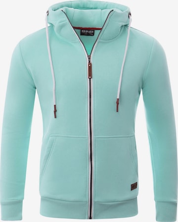 Reslad Zip-Up Hoodie 'Sweatjacke Zipper High' in Green: front