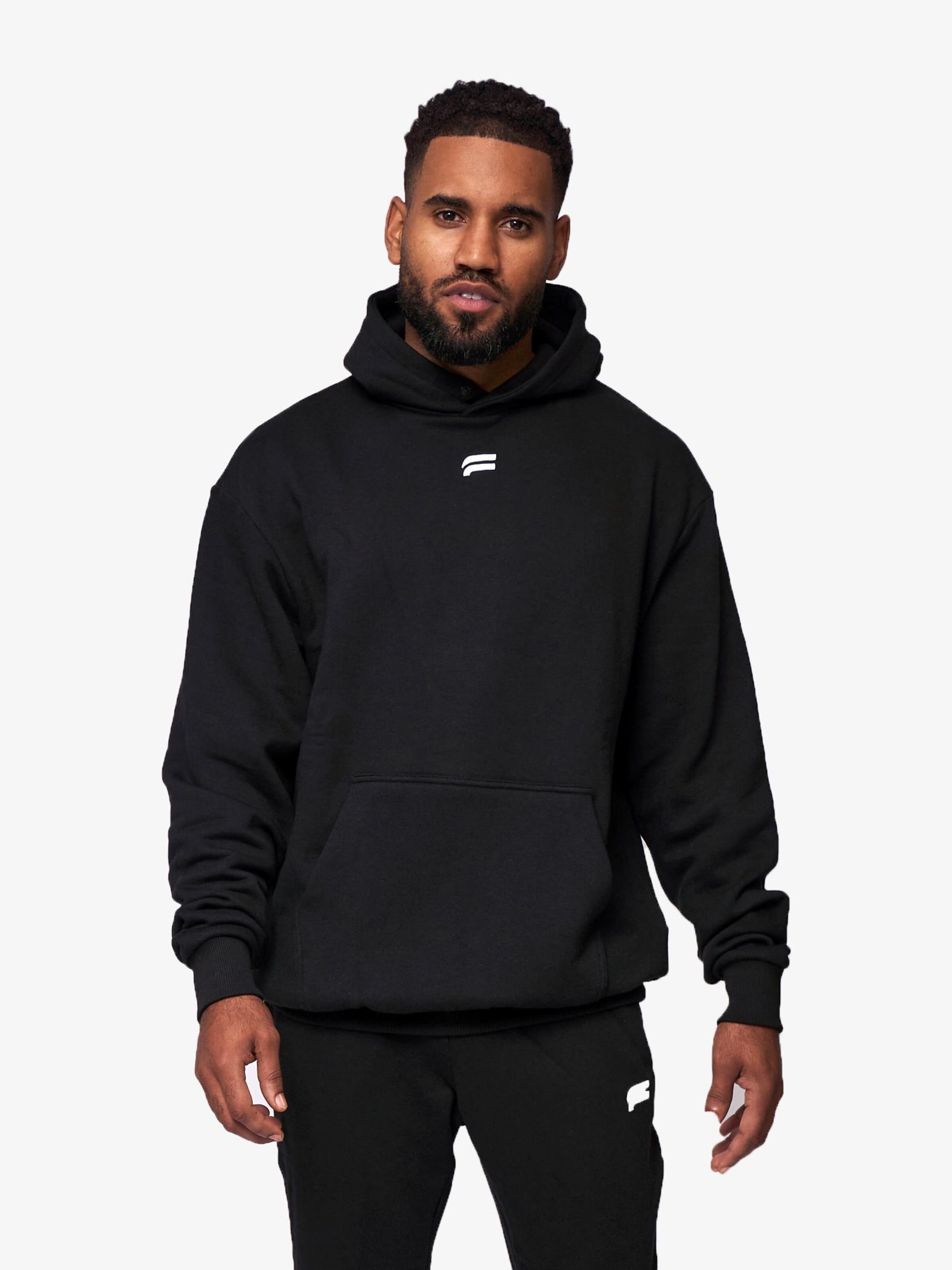 Fortex Fitness Sweter 'Essential Oversized Hoodie' w kolorze czarny: przód