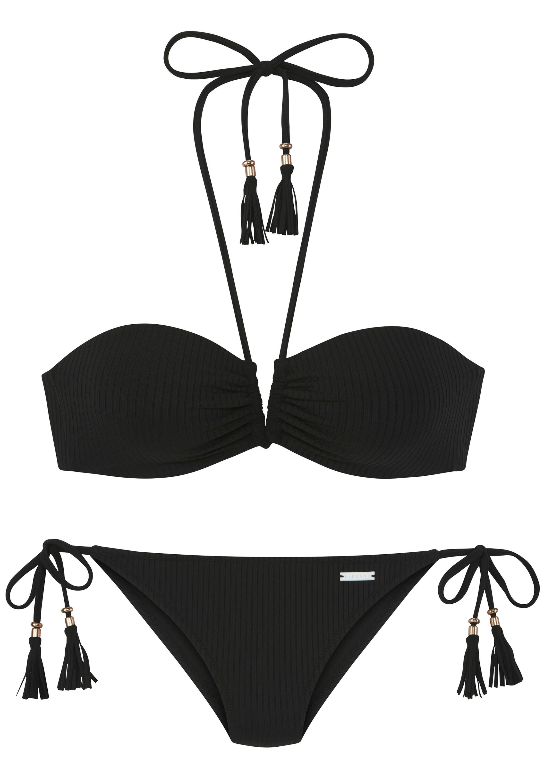 Elbsand Bandeau Bikini i sort: forside