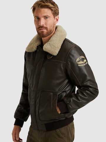PME Legend Kurtka przejściowa 'Iconic Hudson leather jacket' w kolorze brązowy