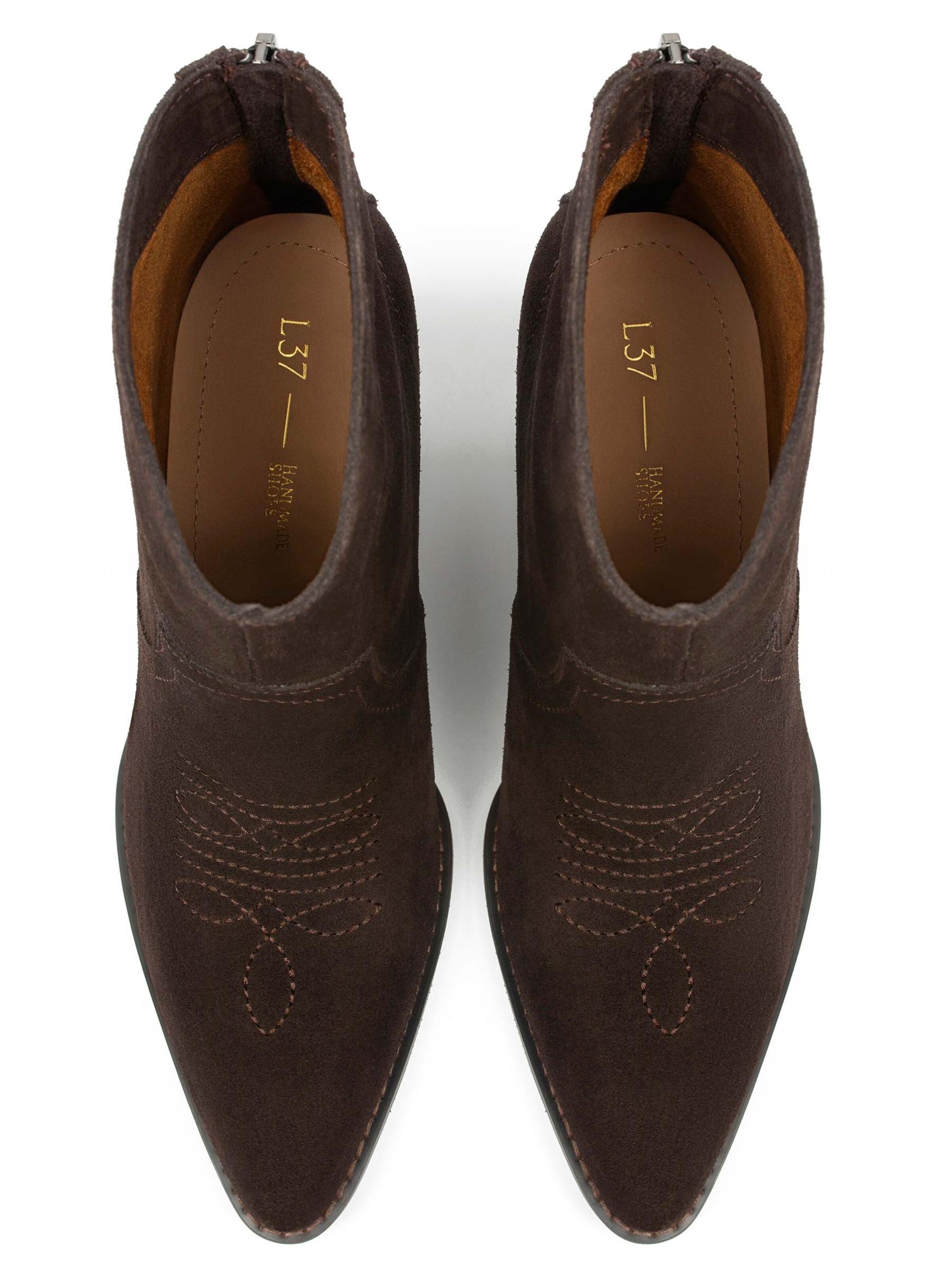 L37 HANDMADE SHOES Ankle Boots 'IT'S NOT THE SAME'‌ in Braun