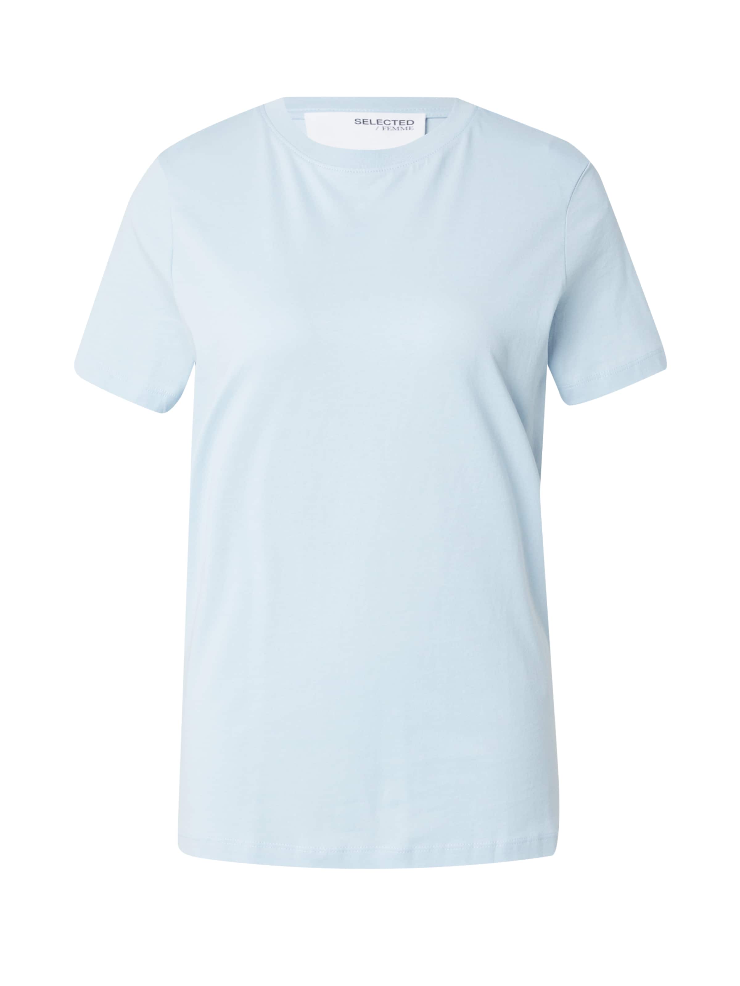 T-shirt 'MY ESSENTIAL' SELECTED en bleu : devant