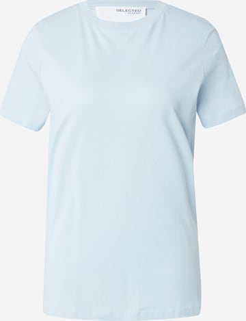 T-shirt 'MY ESSENTIAL' SELECTED FEMME en bleu : devant