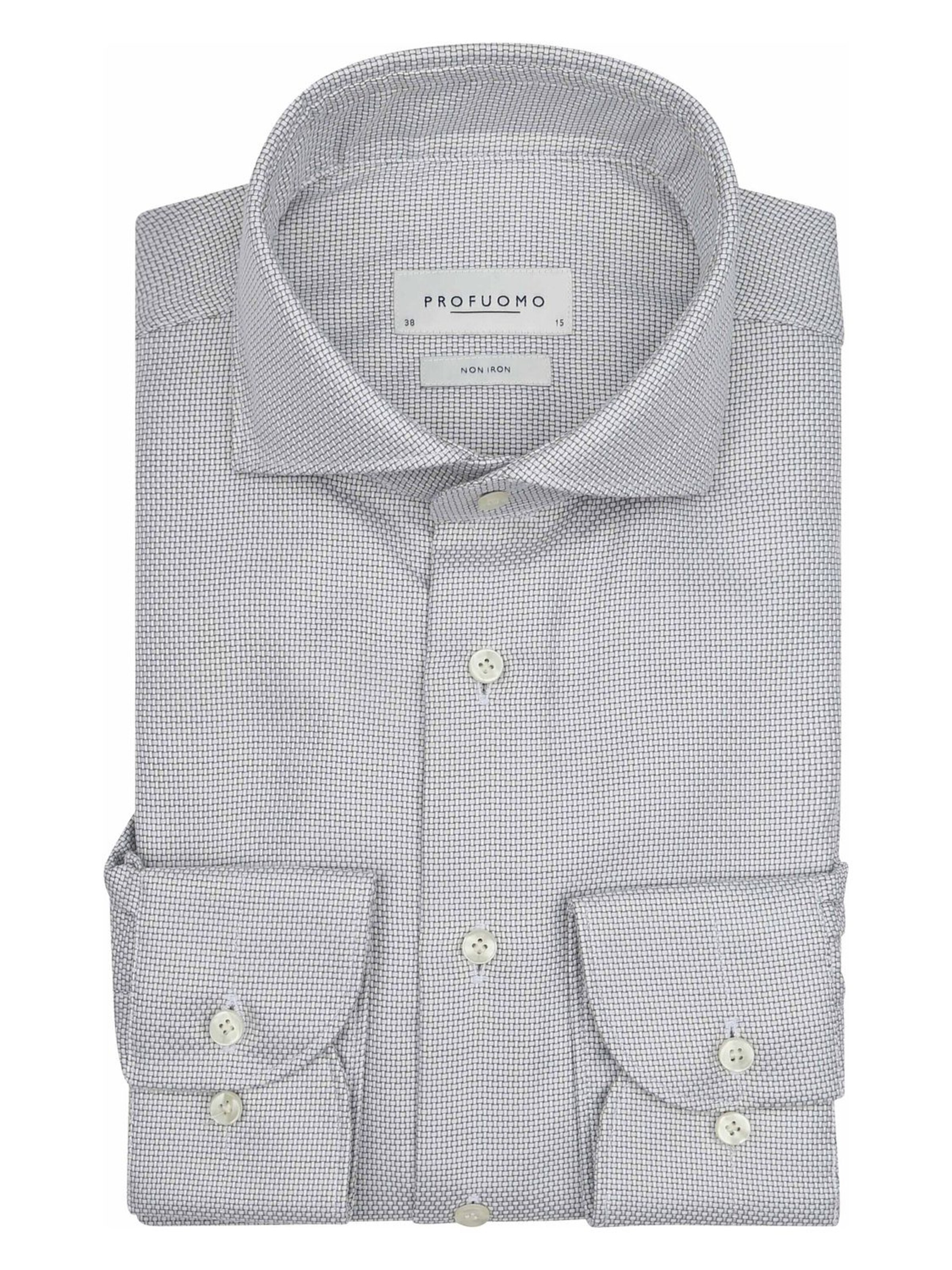 Profuomo Slim fit Button Up Shirt in Grey: front