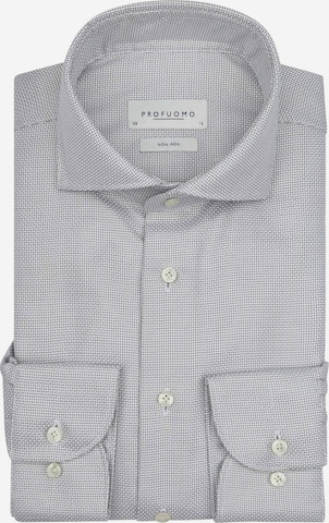 Profuomo Slim Fit Hemd in Grau: Vorderseite