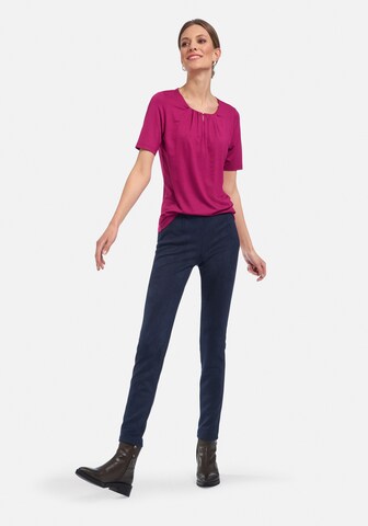 Uta Raasch Skinny Hose 'Fake-Leder-Leggings' in Blau