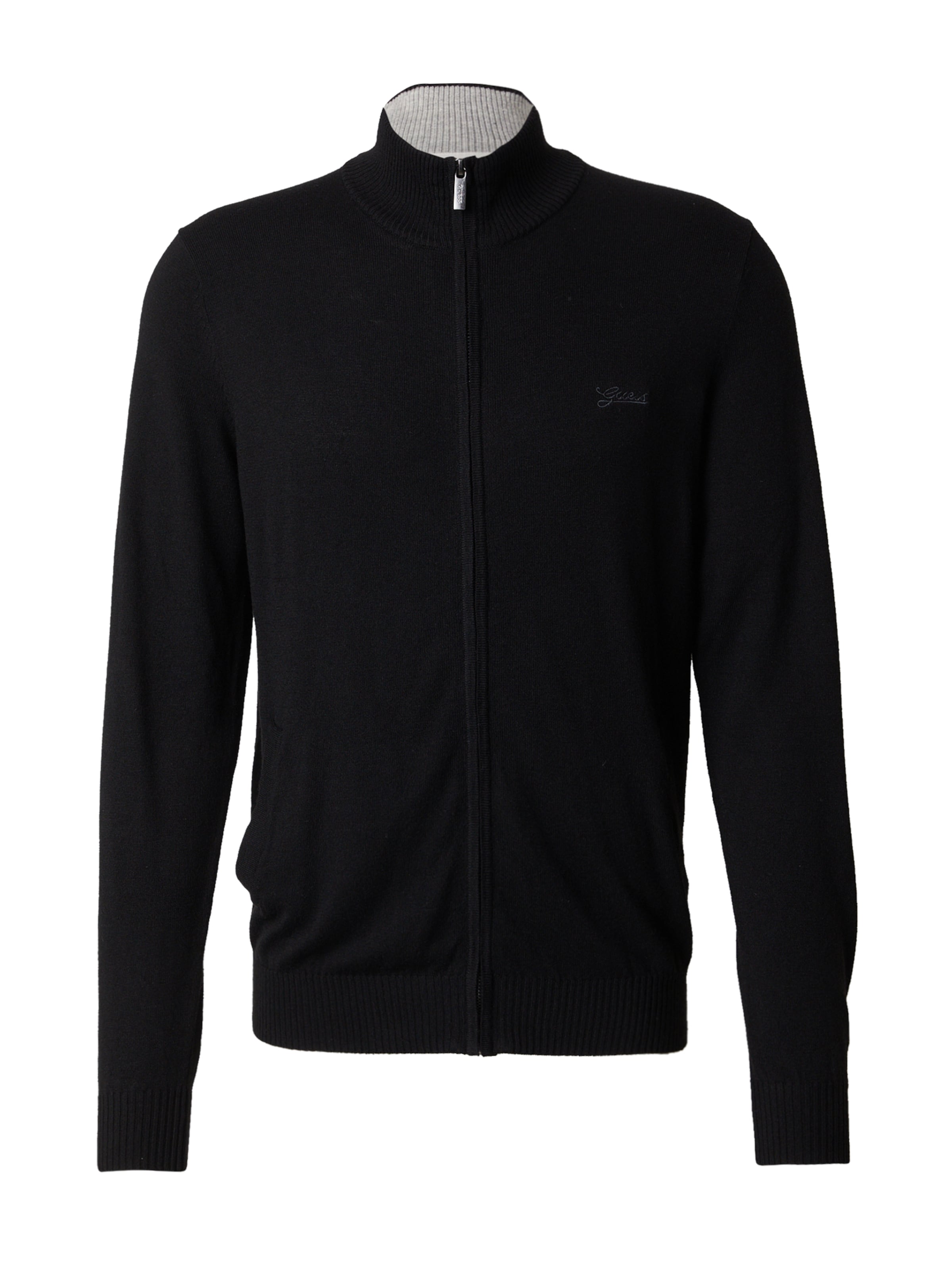 GUESS Вязаная кофта 'DARRELL' в Черный: спереди