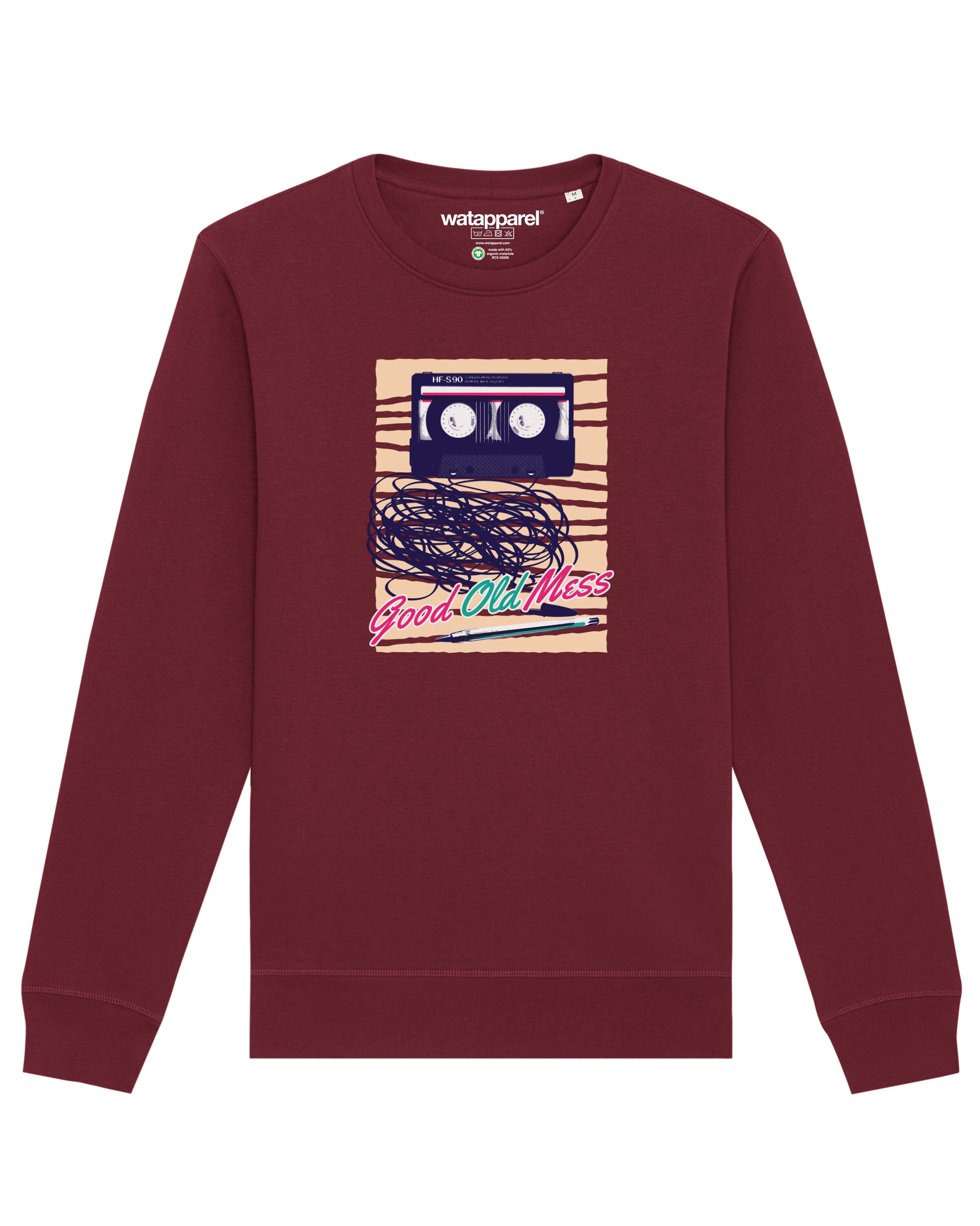 Sweat-shirt ' Good Old Mess ' Watapparel en rouge : devant