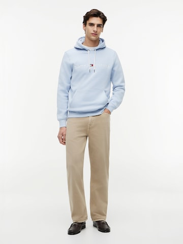 TOMMY HILFIGER Regular fit Sweatshirt 'Logo Embroidery Flex Drawstring' in Blue