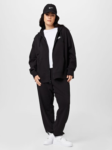 Nike Sportswear Athletic Zip-Up Hoodie in Black