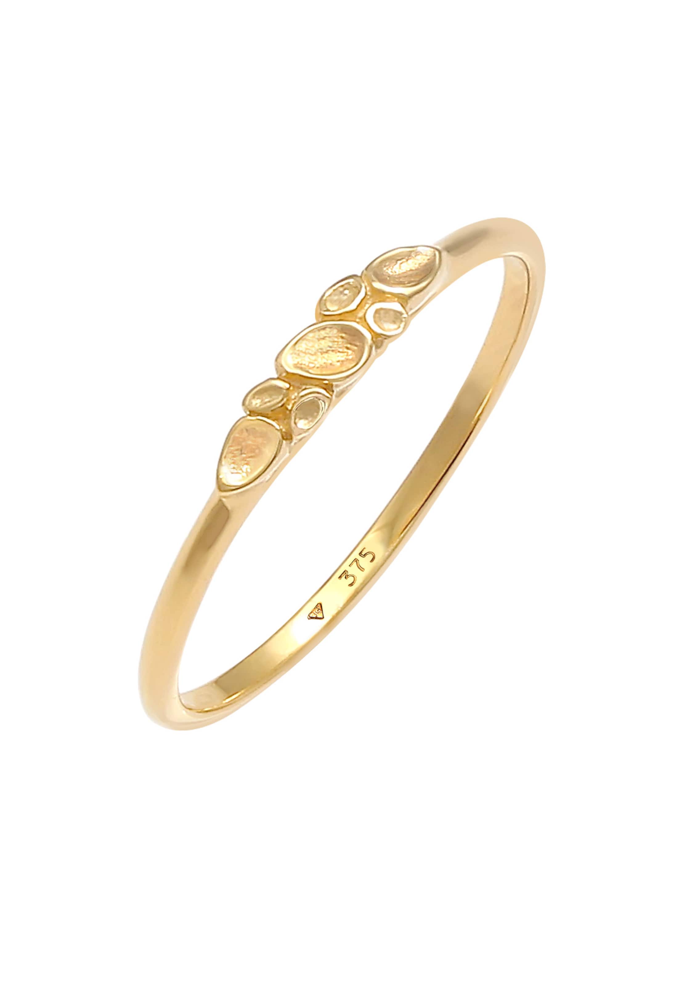 ELLI PREMIUM Ring 'Organic Blume' in Gold: front