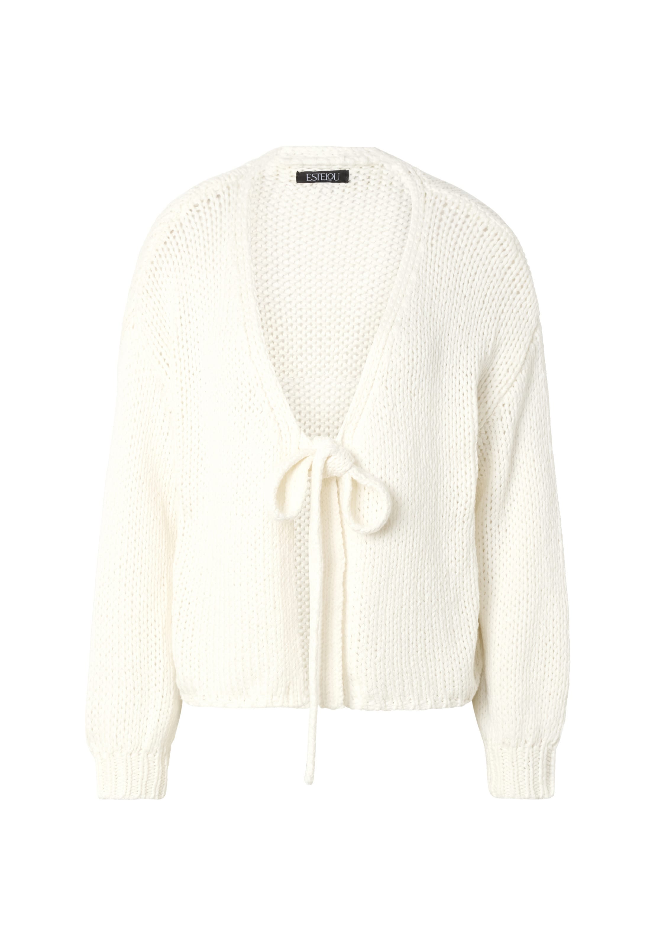 Estelou Knit cardigan in White: front