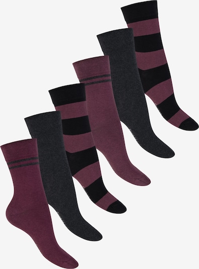 footstar Socken 'Ringel' in 35-38 in bordeaux, Produktansicht