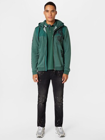 CAMP DAVID Zip-Up Hoodie in Green