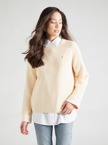 Pull-over TOMMY HILFIGER en jaune : devant